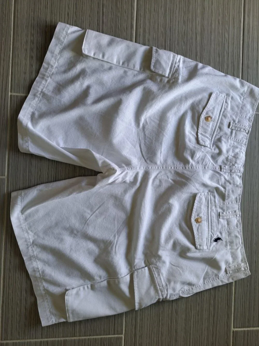 Polo Ralph Lauren Size 40 White Relaxed Fit Cargo Shorts  Cotton Pony Logo Beach - Picture 15 of 15